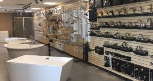 Plumbing Supplies on the wall in a showroom
